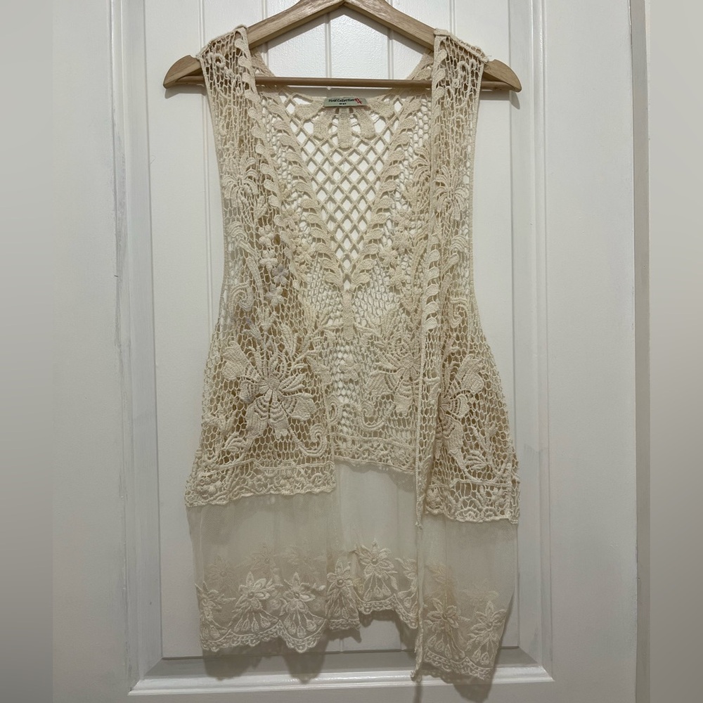 Vivid Collection of NY Crochet Open Face Vest Size OS